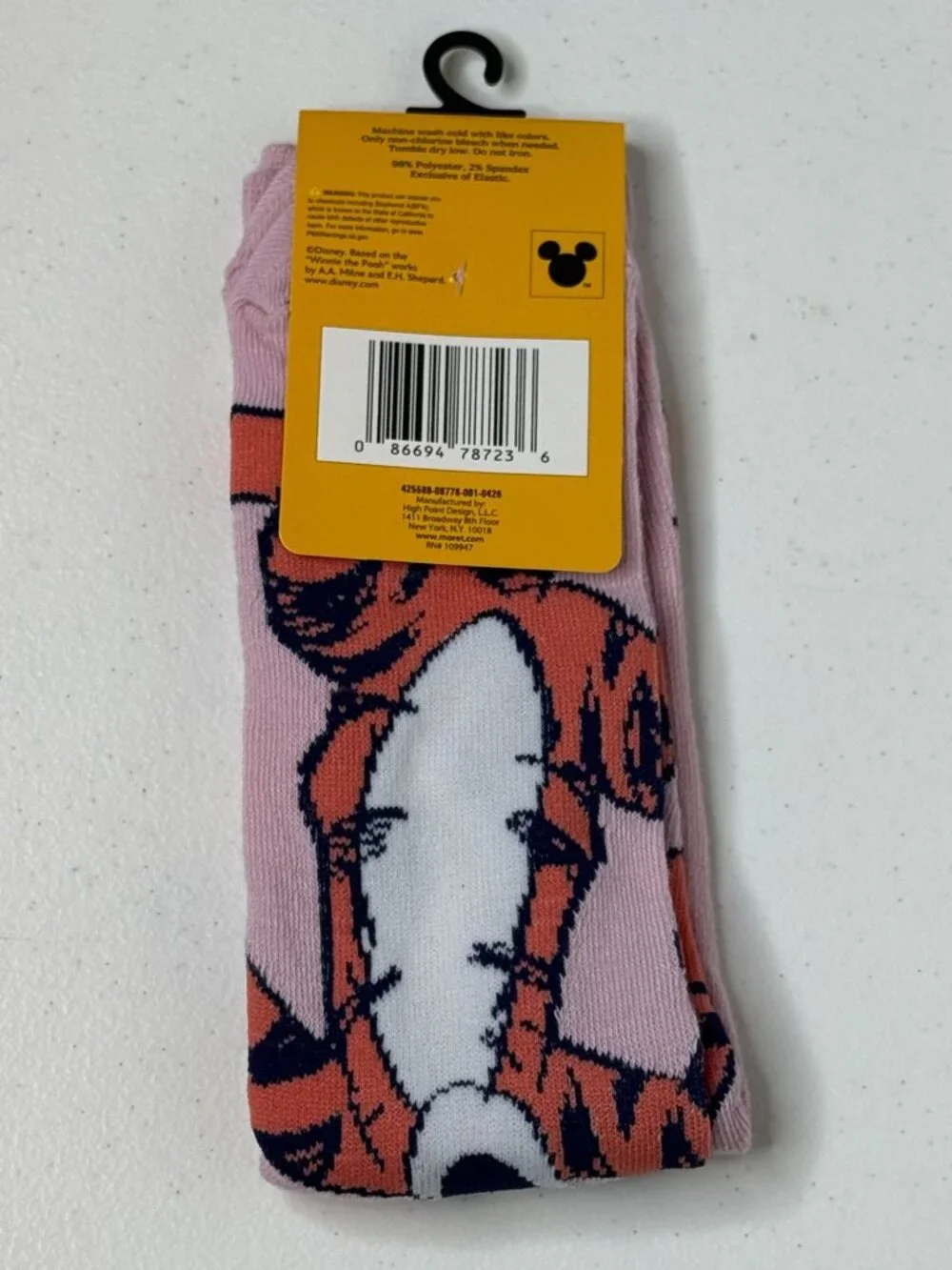 Disney Tigger Crew Socks Pink Winnie the Pooh NWT
